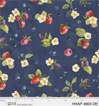 P & B Textiles - Homemade Happiness - Berries & Blossoms, Dark Blue