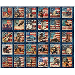 Quilting Treasures - American Country - 36^ Patriotic Panel, Navy