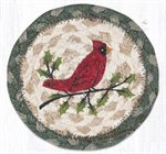 Braided Coaster - Cardinal on Holly