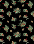 Wilmington Prints - Cardinal Charm - Pine Cone Toss, Black
