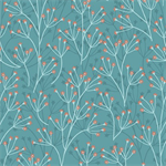 Quilting Treasures - Dahlias At Dusk - Floral Sprigs, Teal