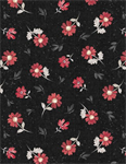 Wilmington Prints - Scarlet Dreams - Medium Floral Toss, Black