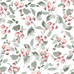 Michael Miller - Rosy - Budding Roses, Bright/White