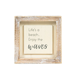 Wood Framed Sign - Waves