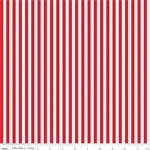 Riley Blake - Basic - 1/4^ Stripe, Red/White