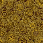 Oasis Fabrics - Intrique - Medallion, Gold Metallic