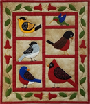 Wall Quilt Pattern - Backyard Birds - Size: 13^ X 15^