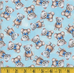 Mook Fabrics - Teddy Boy - Picnic Allover, Blue