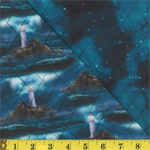 Mook - Quilted Fabric - Lighthouses/Galaxy, Teal