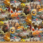 Hoffman California - Nature Woven - Animal Collage, Earth