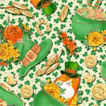 Quilting Treasures - St. Pat's & Cats  - St. Pat's & Cats Medley, Ecru