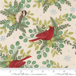 Moda - When Snow Falls - Winter Birds Allover, Snowy White