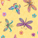 Quilting Treasures - Spring Bling - Butterflies, Banana