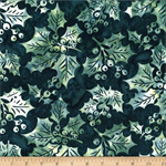 Hoffman California - Bali Batik 2026-2 - Hollyberries, Mistletoe