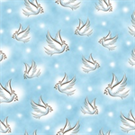 Quilting Treasures - Our Father - Doves, Light Blue