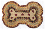 Braided Dog Bone - Burgundy Stars