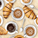 Benartex Kanvas - For The Love of Coffee - Coffee & Pastries, Caramel