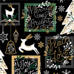 3 Wishes - Christmas Shine - Patch W/Silver Glitter, Black