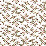 Studio E - Snow Place Like Home Flannel - Tossed Berry Branches, White