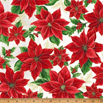 Hoffman California - Blooming Holidays - Poinsettias, Natural/Gold