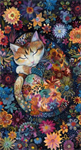 Timeless Treasures - Calico Cat - 24^ Cat Panel, Black