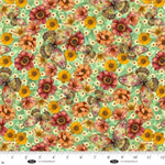 Blank Quilting - Enchanted Canopy - Butterflies with Flowers, Light Teal