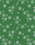Wilmington Prints - Snowy Gnomies - Snowflakes, Green