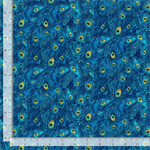 Timeless Treasures - Wild Beauty - Packed Peacock Plumes, Royal