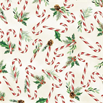 Hoffman Califorina - Holiday Sweets - Candy Canes, Cream/Gold