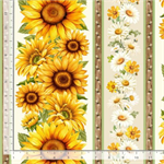 Timeless Treasures - You Are My Sunshine - 11^ Sunflower Stripe, Cream
