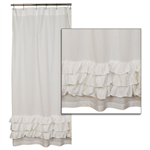 SHOWER CURTAIN - WHITE RUFFLE