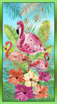 Blank Quilting - Flock Star - 24^ Flamingo Panel, Aqua