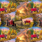 Print Concepts - Farmall Prints - Tractors All Over, Fall Scene