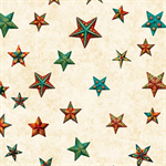 Quilting Treasures - Santa's Workshop - Stars, Cream