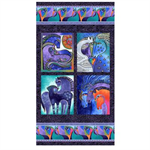 Clothworks - Fiesta Horses - 24^ Fiesta Horses Panel, Cool Blues