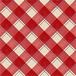 Studio E - The Chicken Club - Diagonal Plaid, Red/Cream