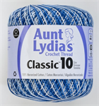 Aunt Lydia's Classic Crochet Thread - Size 10 - 350 yds; Shaded Blue