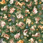 Quilting Treasures - Lil Farmers - Farm Animal Toss, Green