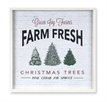 White Wood Sign - Christmas Trees