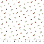 Northcott - Country Mouse - Berry Toss, White