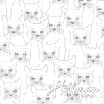 Hoffman California - Full Moon - Cat Silhouettes, White/Silver