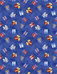 Wilmington Prints - Snow What Fun - Present Toss, Dark Blue