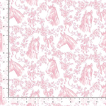 Timeless Treasures - Pretty in Pink - Horses & Floral Garland, Blush