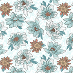 Quilting Treasures - Dahlias At Dusk - Floral Toss, White