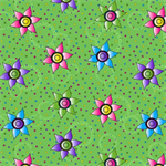 Blank Quilting - Flower Power - Small Flowers and Dots, Green
