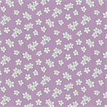 Lumin Fabrics - Sweet Honey Bee - White Floral Toss, Purple
