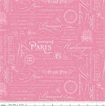Riley Blake - Hydrangeas in the Garden - Text, Rose Pearl