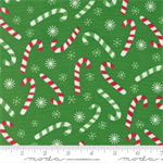 Moda - Snow Time - Candy Cane, Evergreen