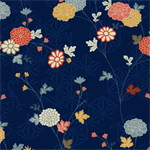 Makower - Japanese Garden - Floral Vine, Blue