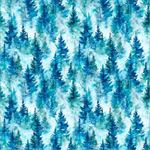 Quilting Treasures - Skyward - Trees, Blue